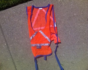 Fluorescent orange running vest