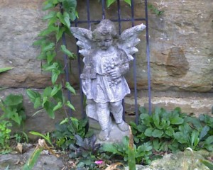 Angel in the garden at St. Meinrad