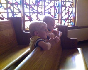 My boys Spencer and Jake at our Church