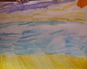 Ethan's painting of the sunset.