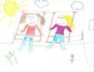 Anna's drawing of Cookie and Myself as children