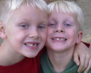 Spencer and Jake with the same missing front tooth.