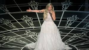 Lady Gaga singing at the Academy Awards