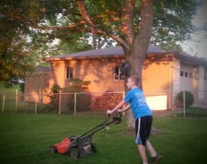 Spencer Cutting Grass for the 1st Time